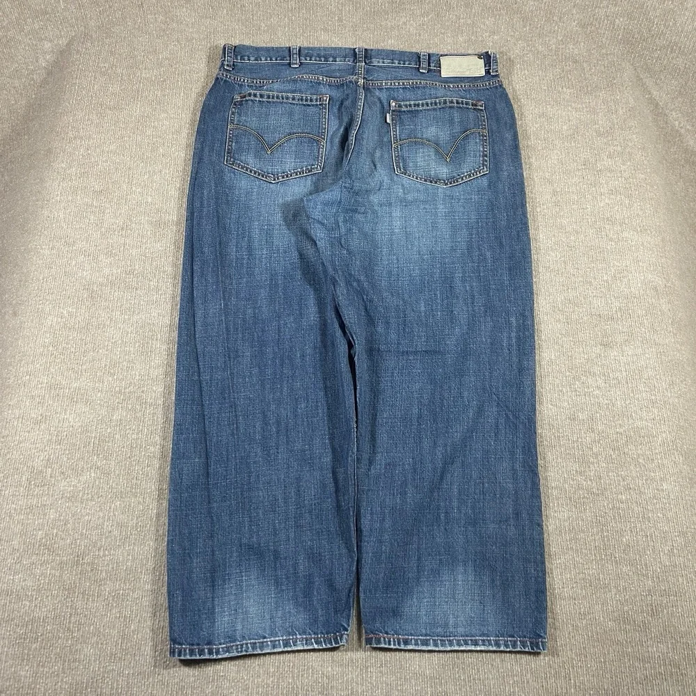 Levis Silvertab Jeans Mens 41x30 Baggy Fit Dark Wash Blue Denim Faded Skater Y2K